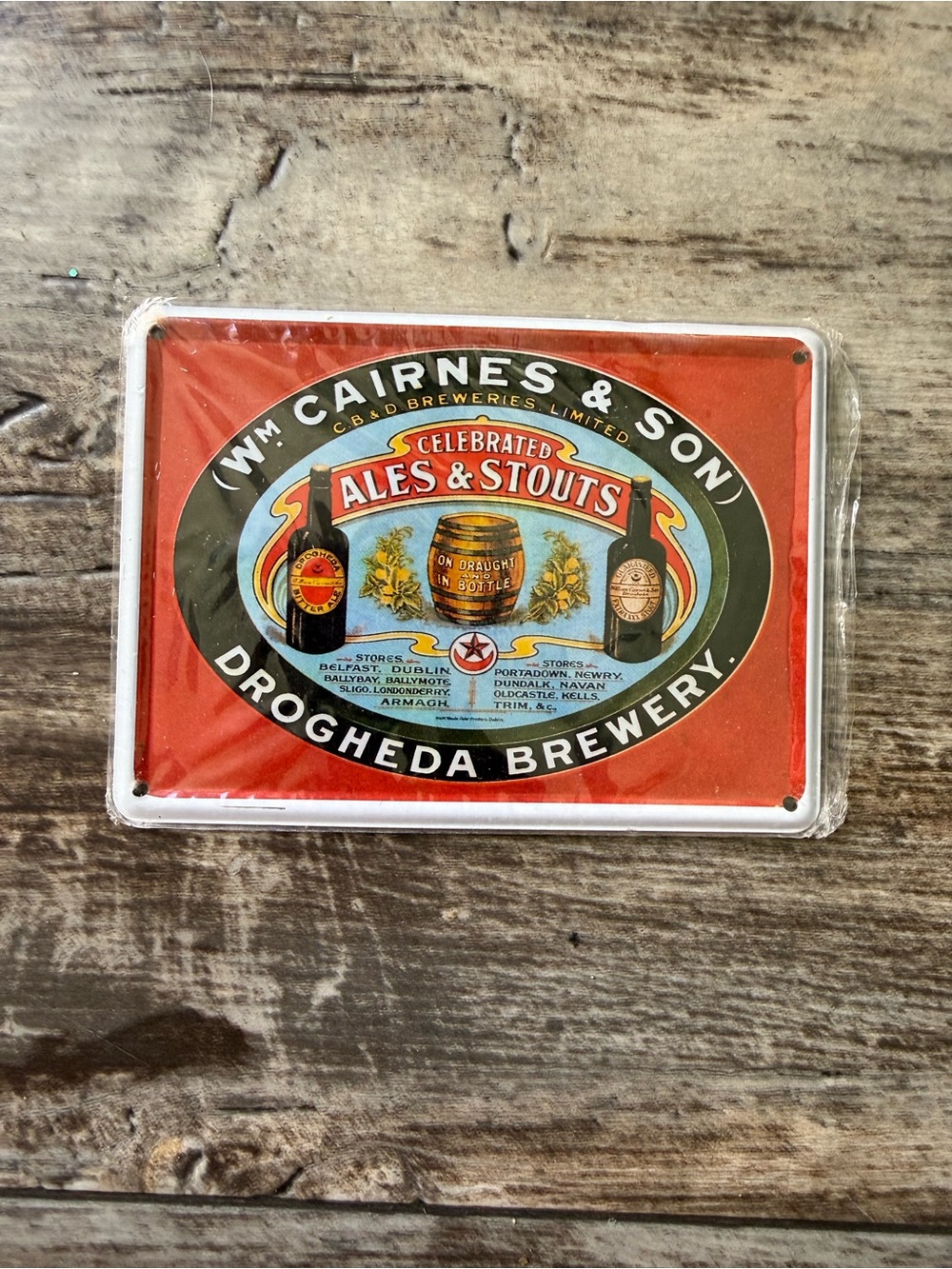2 for $15 sale: Vintage WM CAIRNES & SON Drogheda Brewery Metal Sign magnet